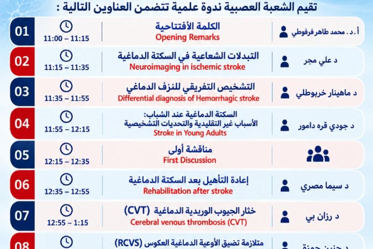 ندوة اليوم العالمي للسكتة الدماغية - مشفى حلب الجامعي - الأولى 2026